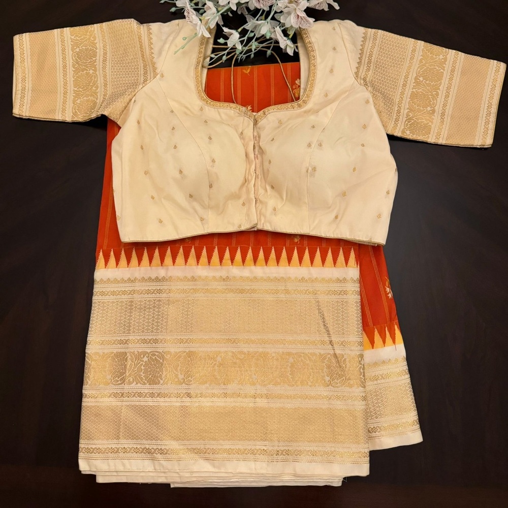 Elegant Cream Saree Blouse!